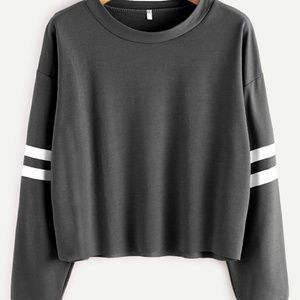 Light Grey Cropped Long sleeve sweater (NEVER WORN